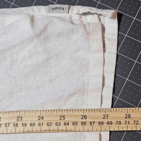 Orvis Womens Oversized White Linen Blend Button-Up Shirt - Picture 11 of 13